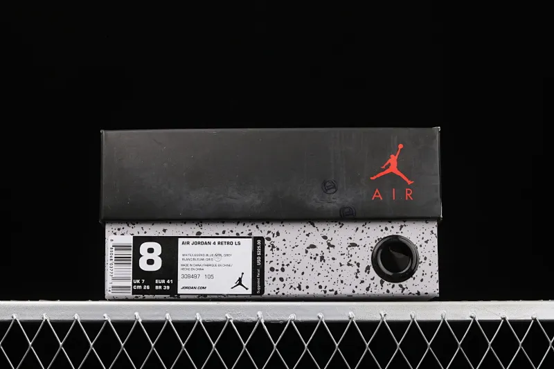 All categories Air Jordan Jordan series basketball shoes Air Jordan 4 pure original Air Jordan 4 Retro "Military Blue" AJ4 Joe 4 white blue 308497-105